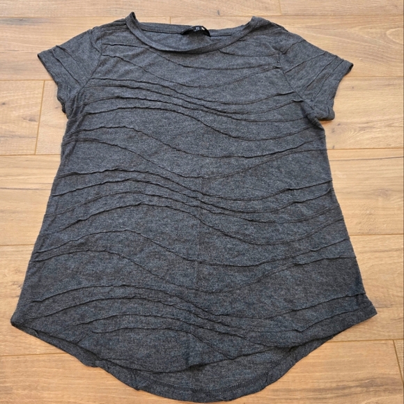 Simply Vera Vera Wang Tops - Vera Wang Women's Heather Grey Jacquard Short Sleeved Top Size XS